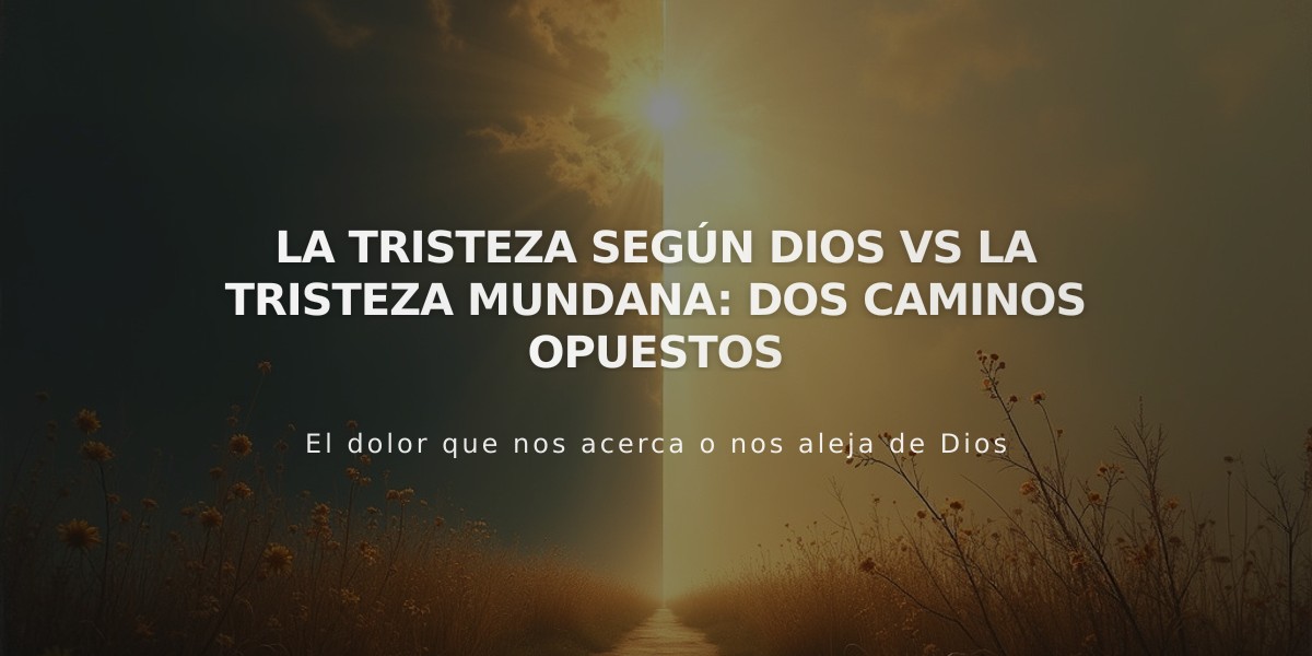 La tristeza según Dios vs la tristeza mundana: dos caminos opuestos