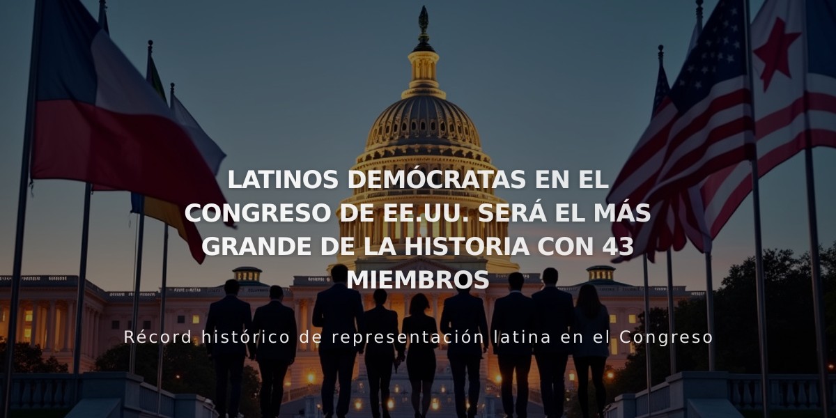 Récord histórico: 43 latinos demócratas formarán el mayor Caucus Hispano del Congreso de EE.UU.