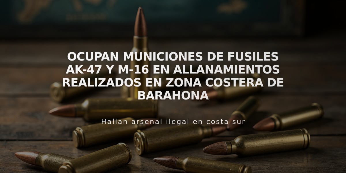 Policía incauta municiones de AK-47 y M-16 en allanamientos en costa de Barahona