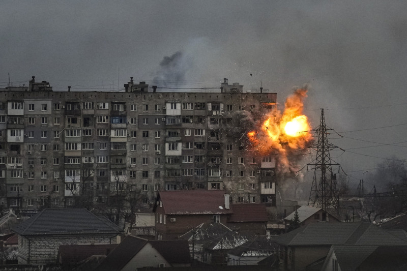 Explosion outside hospital building