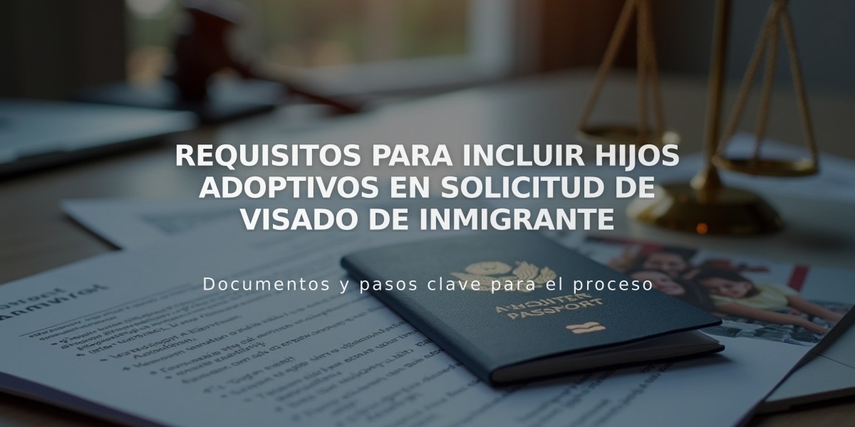 Requisitos para incluir hijos adoptivos en solicitud de visado de inmigrante