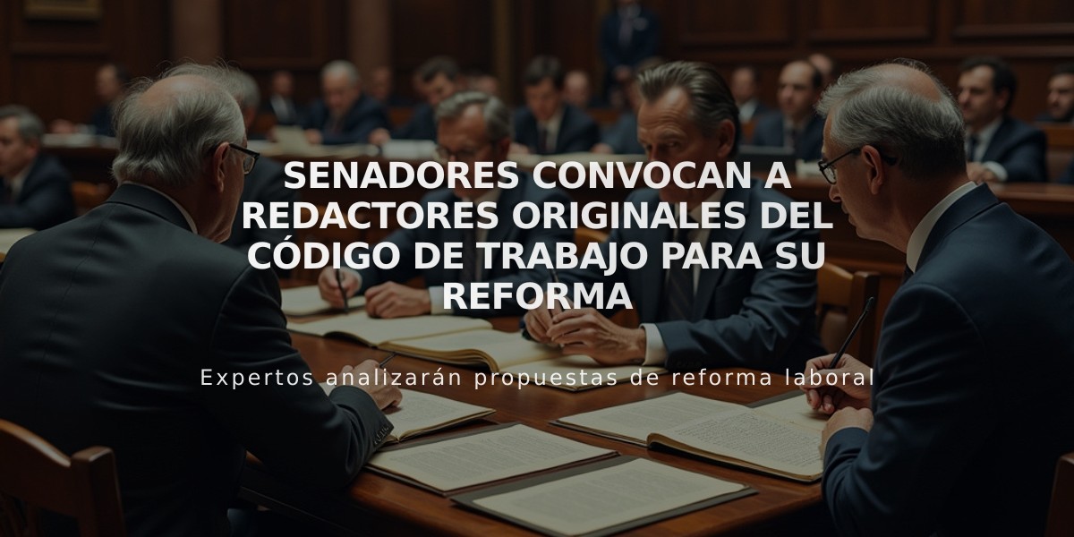 Senadores convocan a redactores originales del Código de Trabajo para su reforma