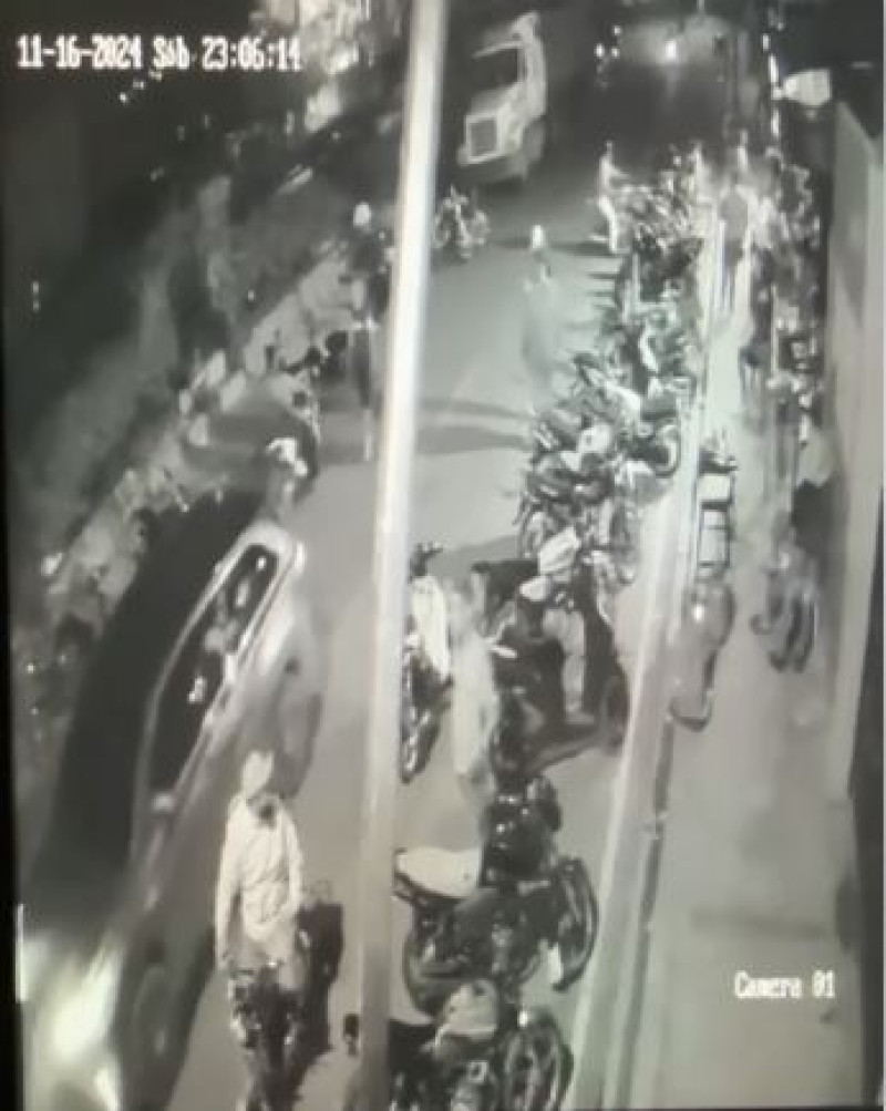 Security camera monitoring crowd of people