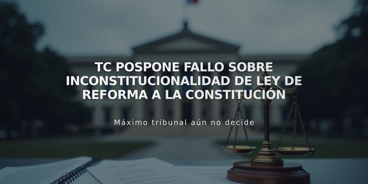 TC pospone fallo sobre inconstitucionalidad de ley de reforma a la Constitución