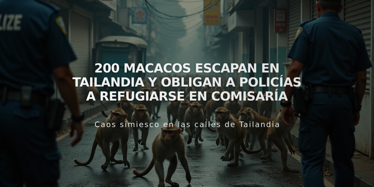 200 macacos escapan en Tailandia y obligan a policías a refugiarse en comisaría