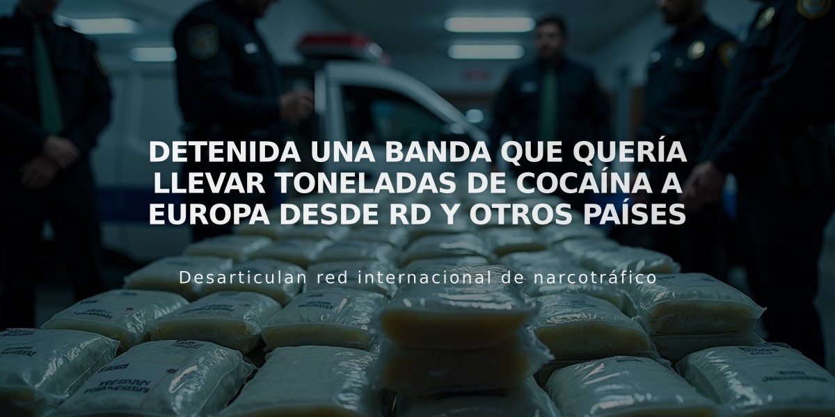 Desarticulan red criminal que traficaba toneladas de cocaína desde RD y Sudamérica hacia Europa