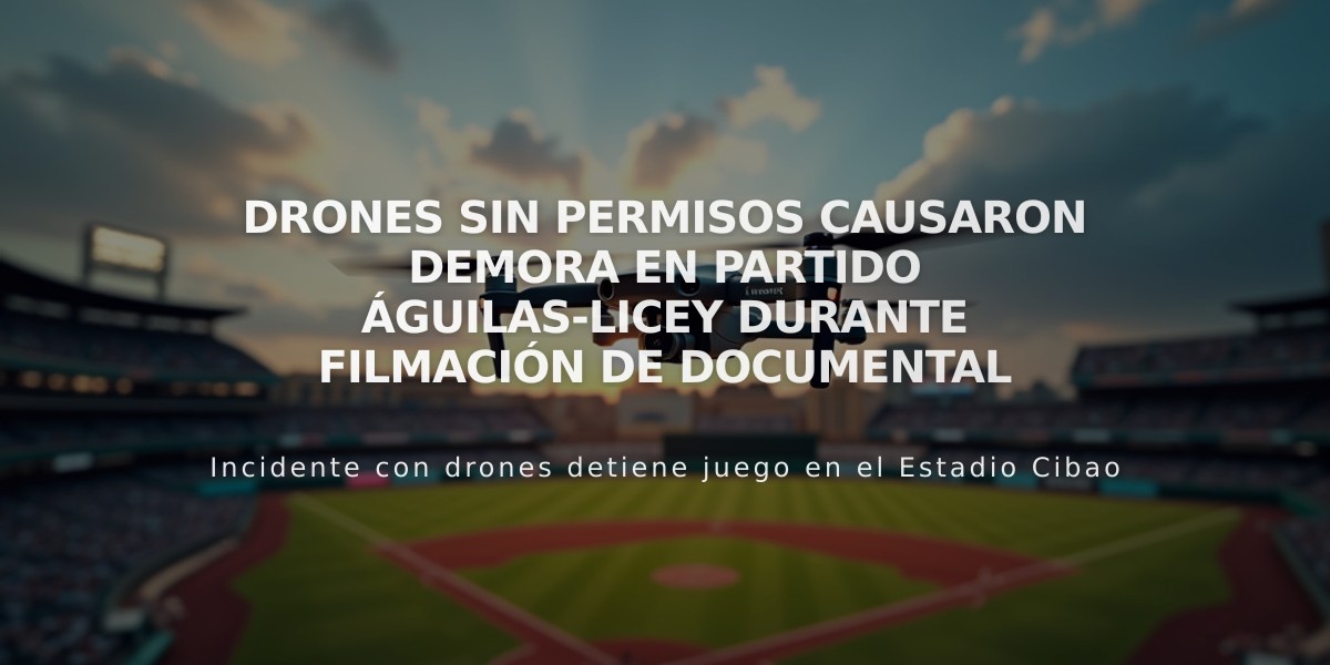 Drones sin permisos causaron demora en partido Águilas-Licey durante filmación de documental