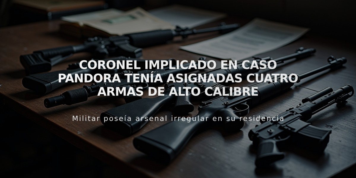 Coronel implicado en caso Pandora tenía asignadas cuatro armas de alto calibre