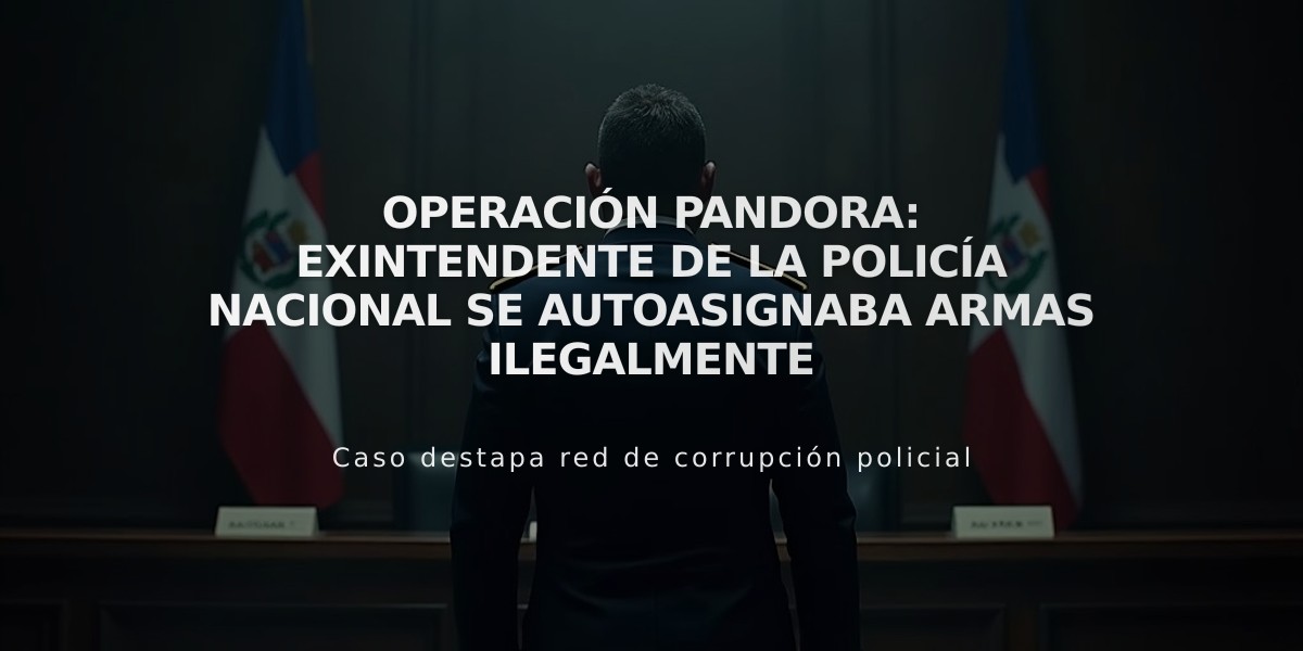 Operación Pandora: Exintendente de la Policía Nacional se autoasignaba armas ilegalmente