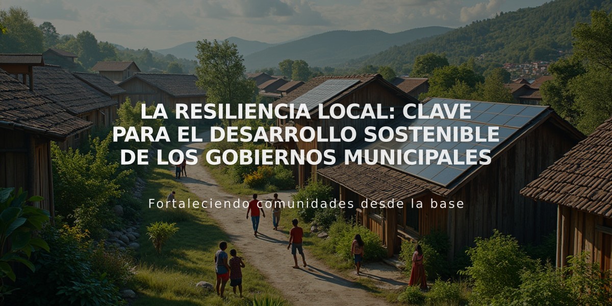 La resiliencia local: Clave para el desarrollo sostenible de los gobiernos municipales