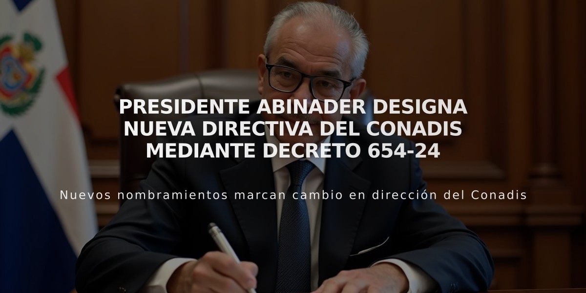 Presidente Abinader designa nueva directiva del Conadis mediante decreto 654-24