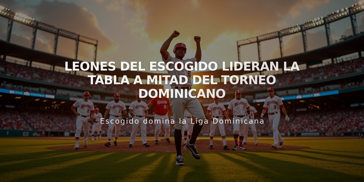 Leones del Escogido lideran la tabla a mitad del torneo dominicano