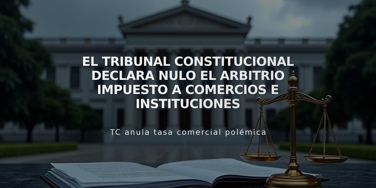 El Tribunal Constitucional declara nulo el arbitrio impuesto a comercios e instituciones