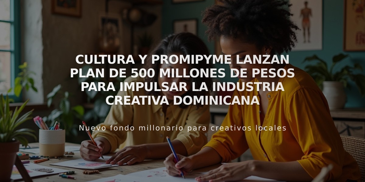 Cultura y Promipyme lanzan plan de 500 millones de pesos para impulsar la industria creativa dominicana