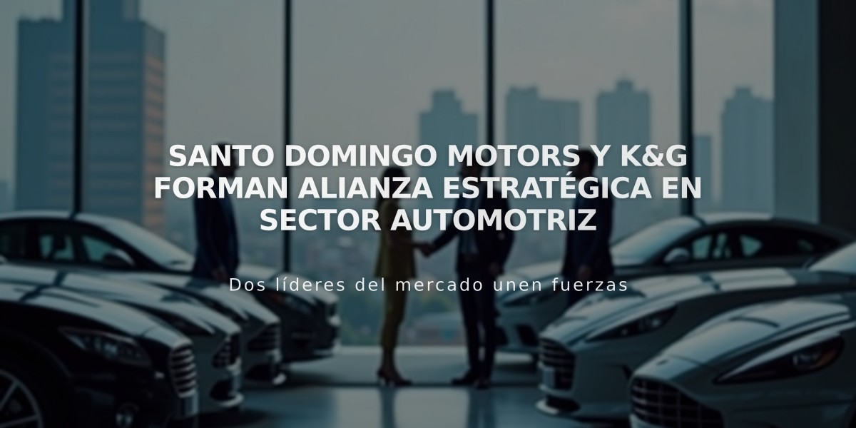 Santo Domingo Motors y K&G forman alianza estratégica en sector automotriz