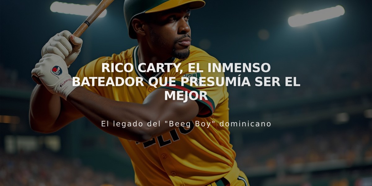 Rico Carty, el inmenso bateador que presumía ser el mejor