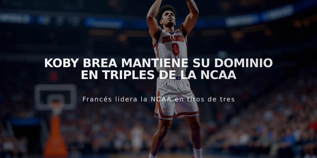 Koby Brea mantiene su dominio en triples de la NCAA