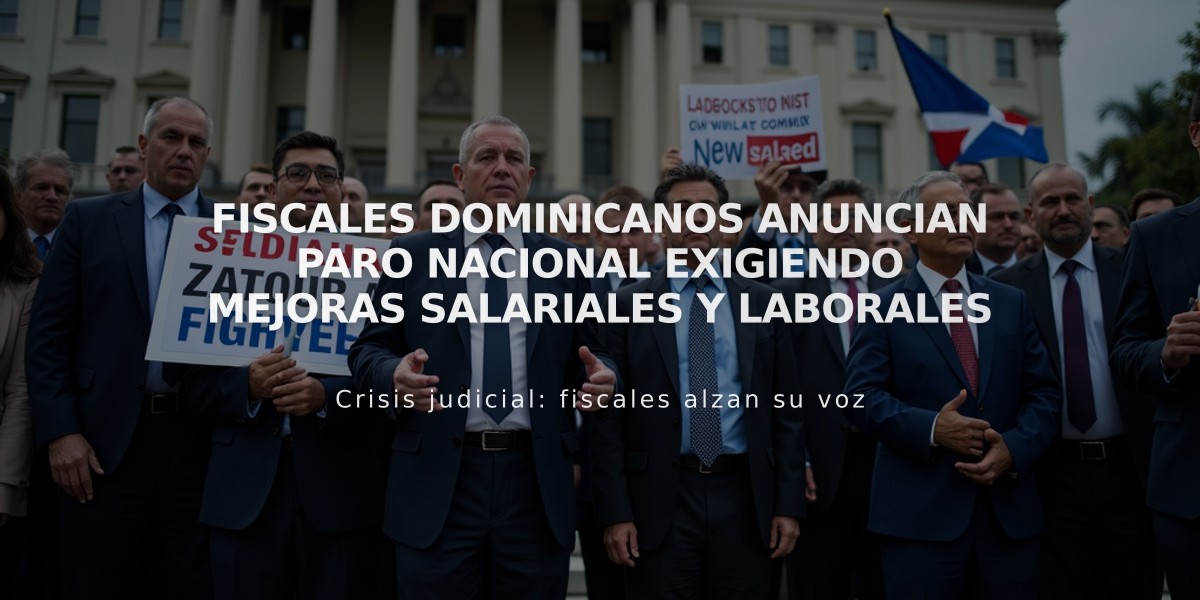 Fiscales dominicanos anuncian paro nacional exigiendo mejoras salariales y laborales