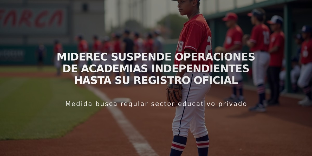 Miderec suspende operaciones de Academias Independientes hasta su registro oficial