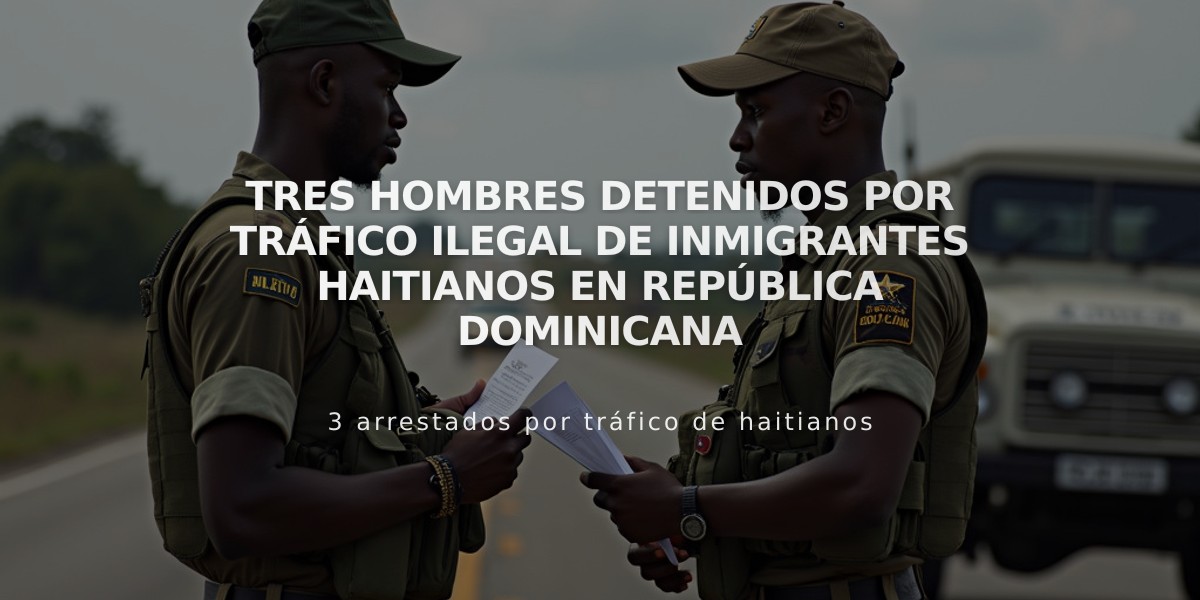 Tres hombres detenidos por tráfico ilegal de inmigrantes haitianos en República Dominicana