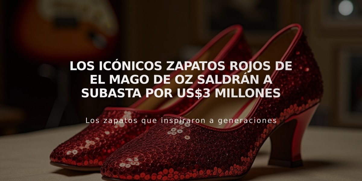 Los icónicos zapatos rojos de El Mago de Oz saldrán a subasta por US$3 millones