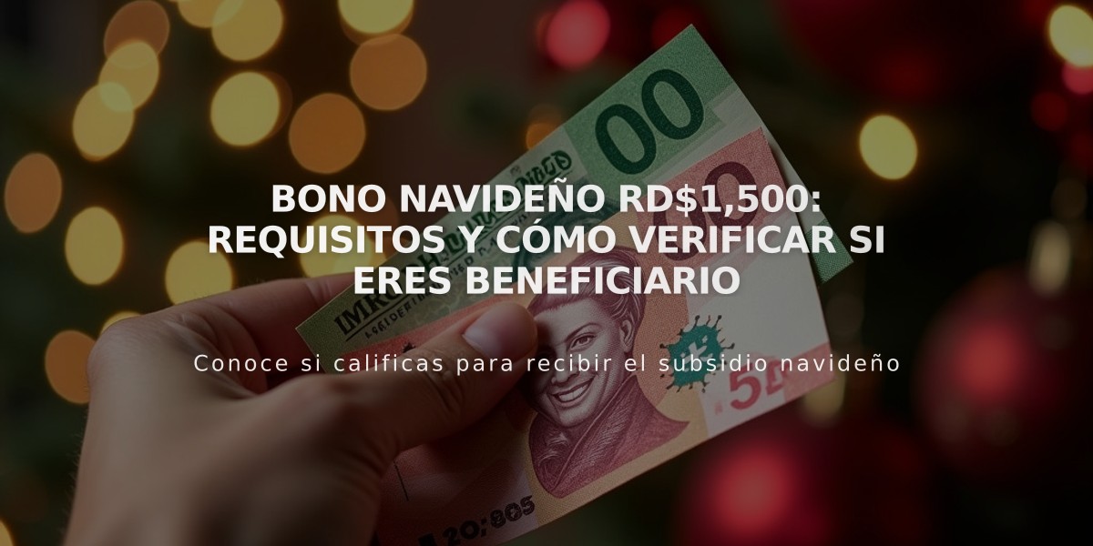 Bono navideño RD$1,500: Requisitos y cómo verificar si eres beneficiario