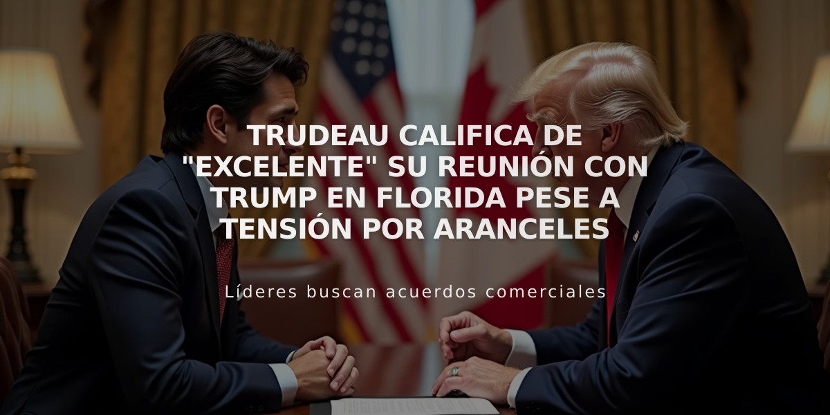 Trudeau califica de "excelente" su reunión con Trump en Florida pese a tensión por aranceles