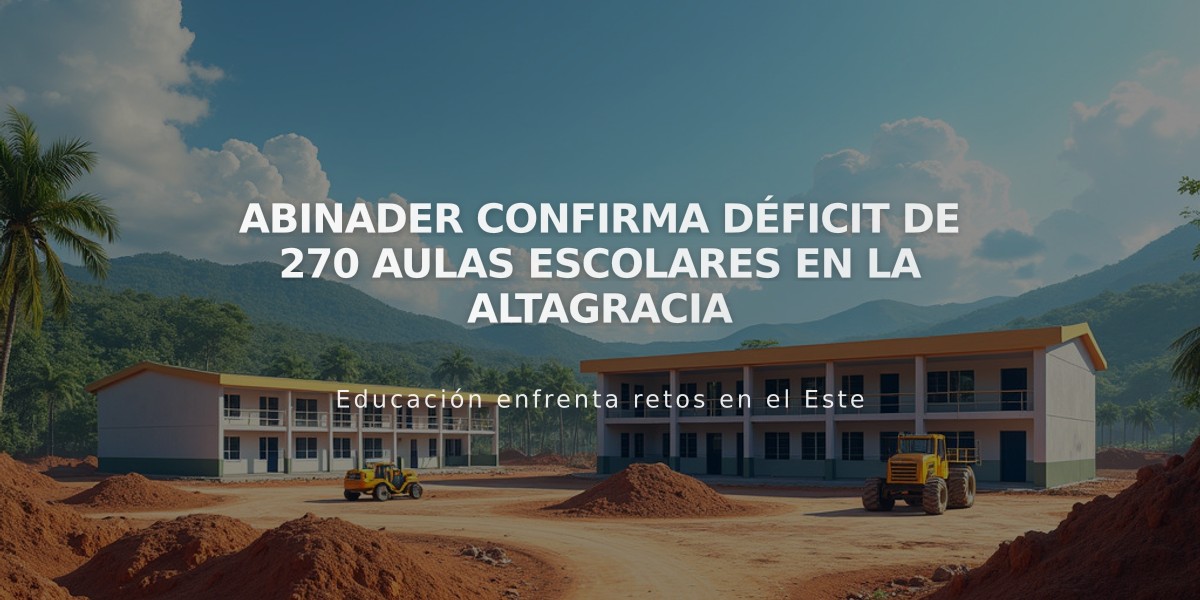 Abinader confirma déficit de 270 aulas escolares en La Altagracia