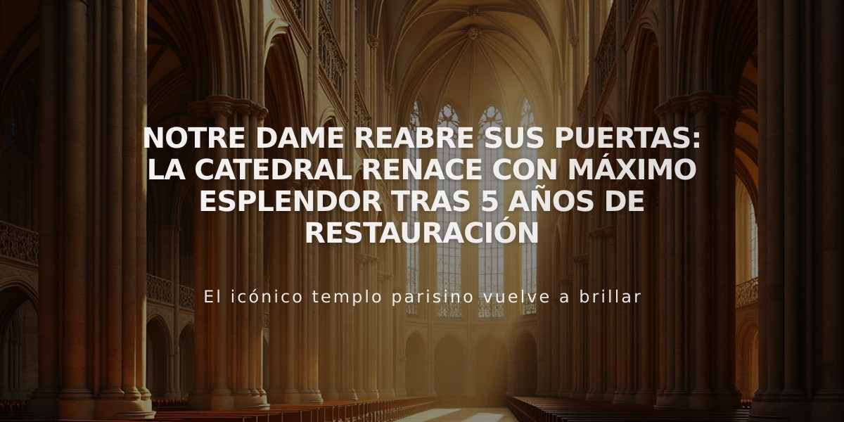 Notre Dame reabre sus puertas: la catedral renace con máximo esplendor tras 5 años de restauración