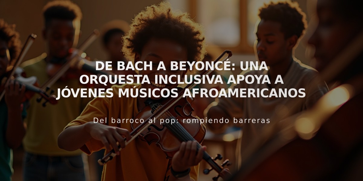 De Bach a Beyoncé: una orquesta inclusiva apoya a jóvenes músicos afroamericanos