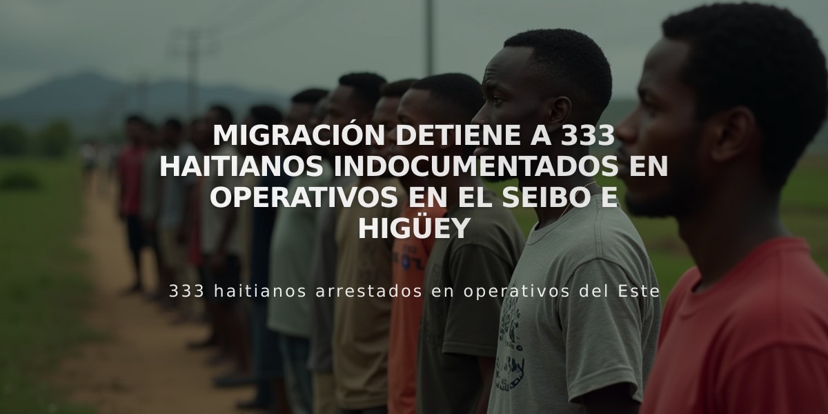 Migración detiene a 333 haitianos indocumentados en operativos en El Seibo e Higüey