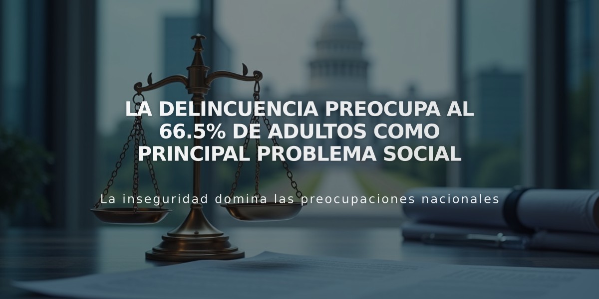 La delincuencia preocupa al 66.5% de adultos como principal problema social