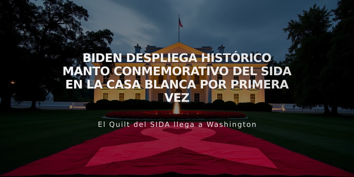 Biden despliega histórico manto conmemorativo del sida en la Casa Blanca por primera vez