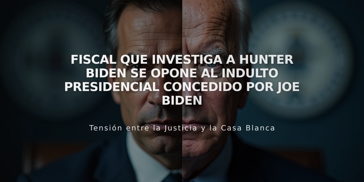 Fiscal que investiga a Hunter Biden se opone al indulto presidencial concedido por Joe Biden