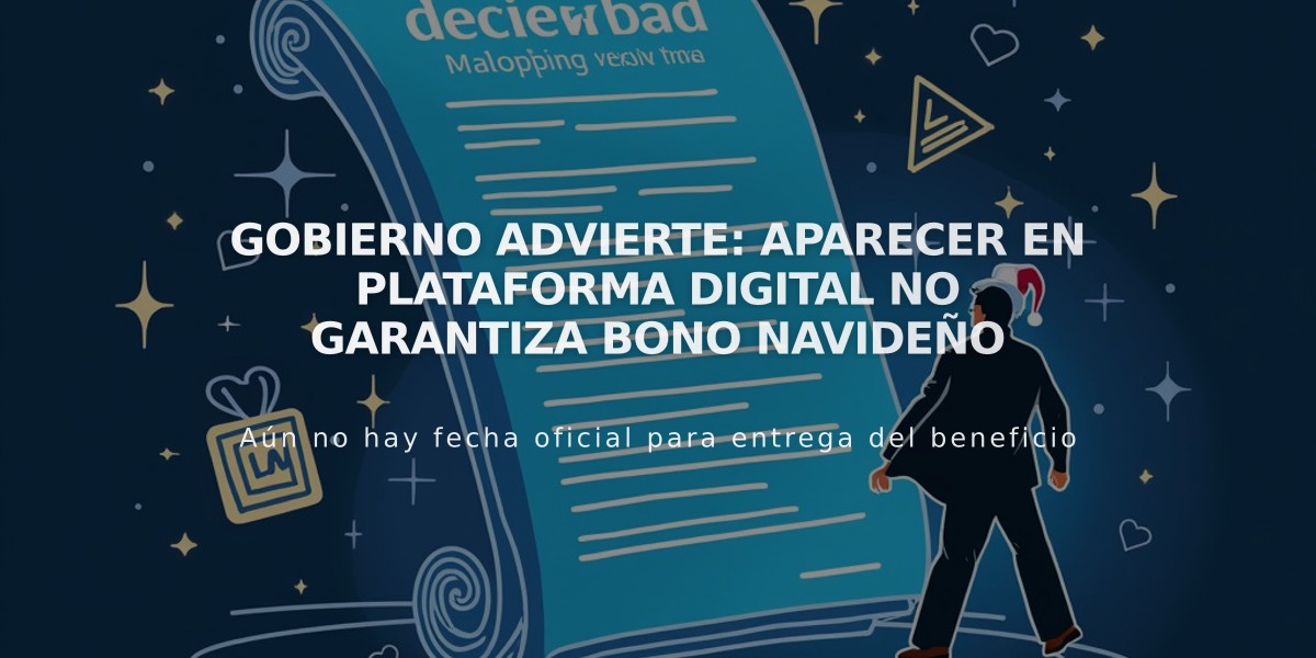 Gobierno advierte: Aparecer en plataforma digital no garantiza Bono Navideño