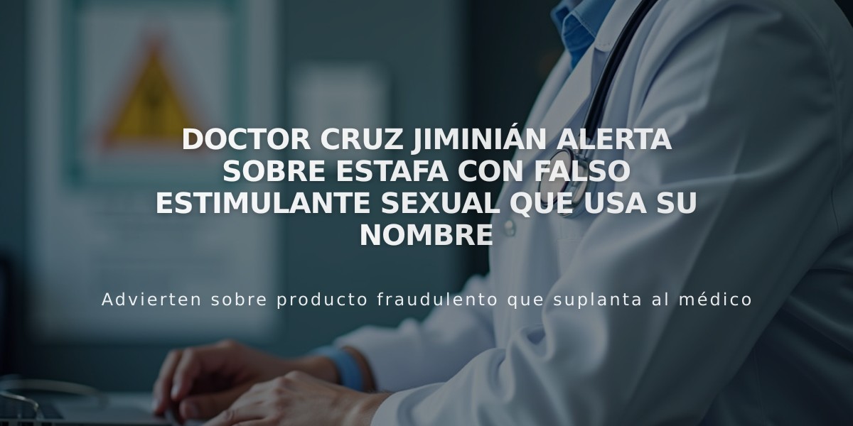 Doctor Cruz Jiminián alerta sobre estafa con falso estimulante sexual que usa su nombre