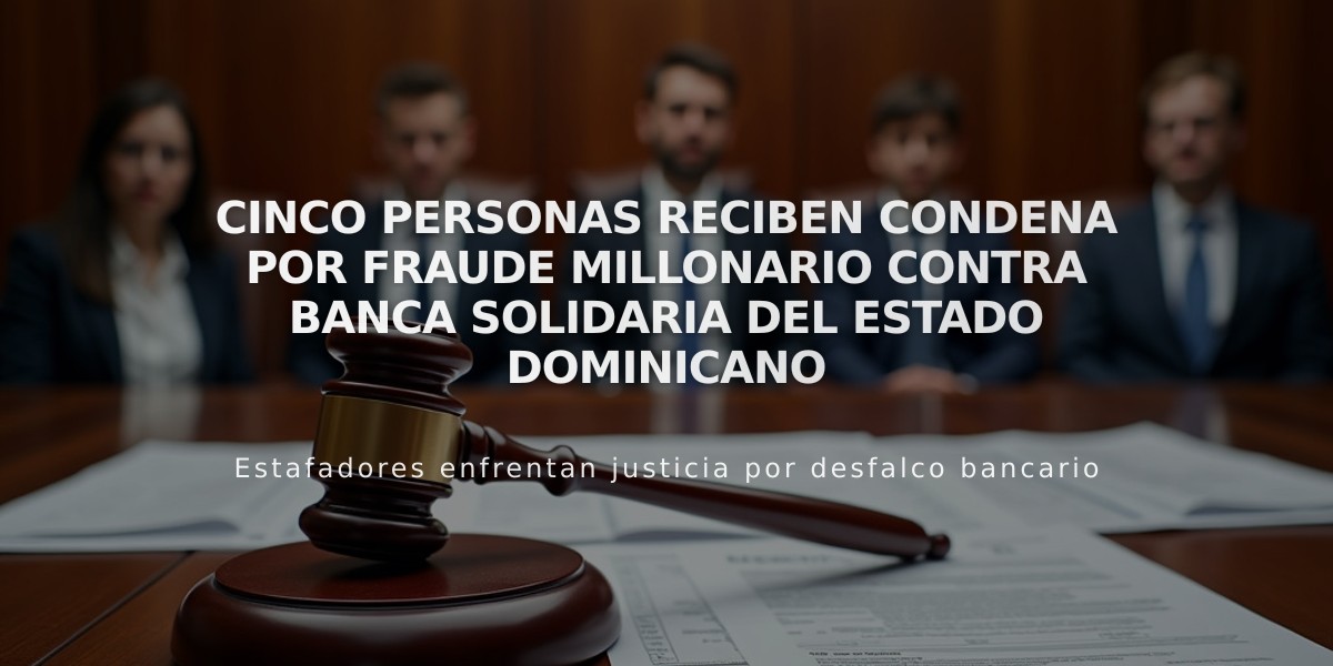 Cinco personas reciben condena por fraude millonario contra Banca Solidaria del Estado dominicano