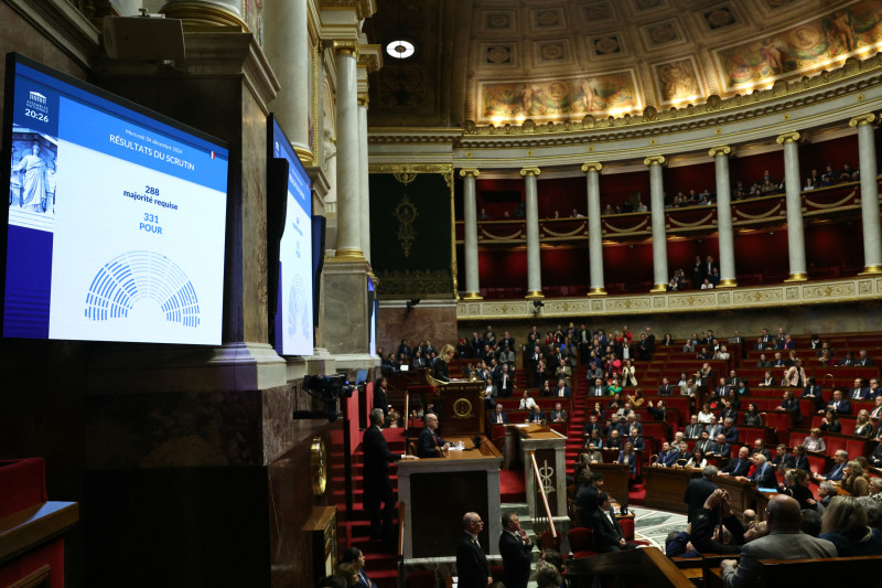 Interior del Parlamento francés durante votación