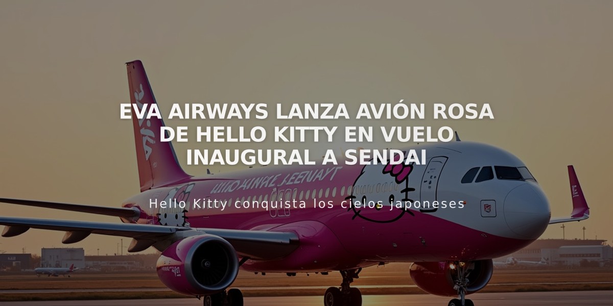 EVA Airways lanza avión rosa de Hello Kitty en vuelo inaugural a Sendai