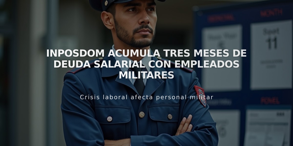 Inposdom acumula tres meses de deuda salarial con empleados militares