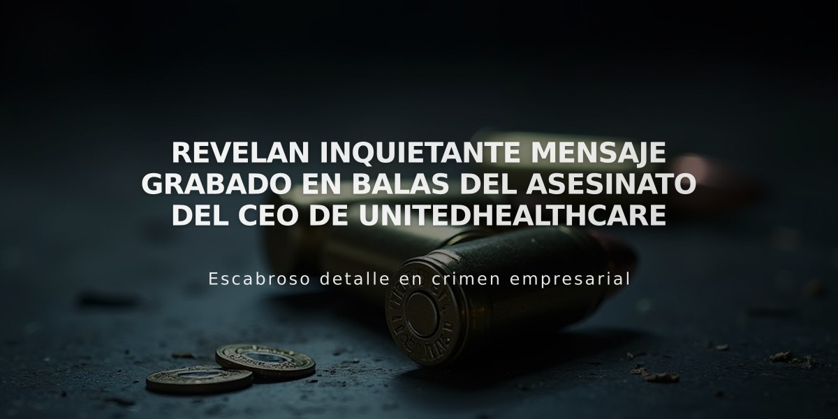 Revelan inquietante mensaje grabado en balas del asesinato del CEO de UnitedHealthcare