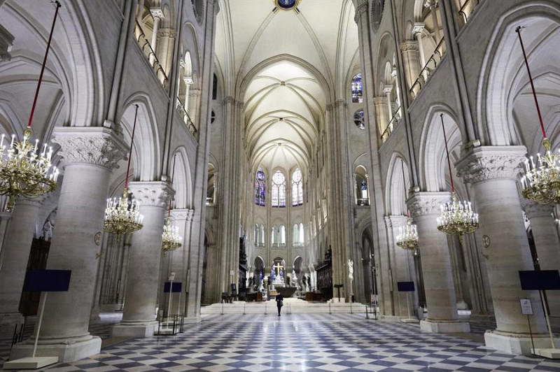 Interior gótico de iglesia