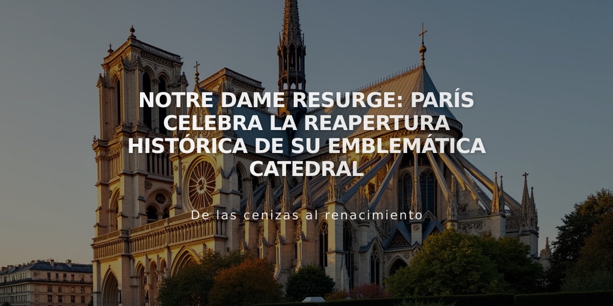 Notre Dame resurge: París celebra la reapertura histórica de su emblemática catedral