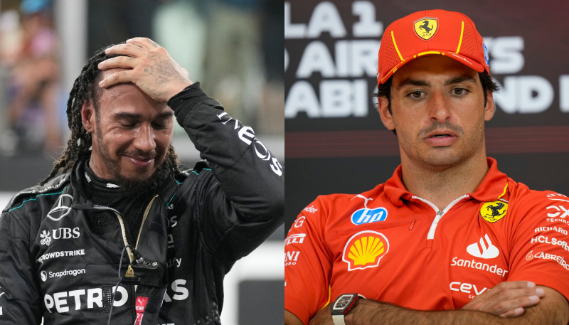 Hamilton y Sainz en uniforme F1