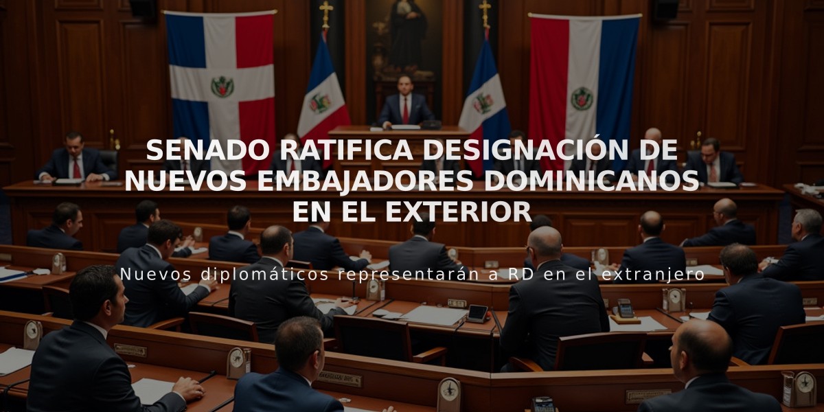 Senado ratifica designación de nuevos embajadores dominicanos en el exterior