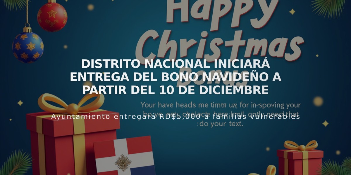 Distrito Nacional iniciará entrega del bono navideño a partir del 10 de diciembre