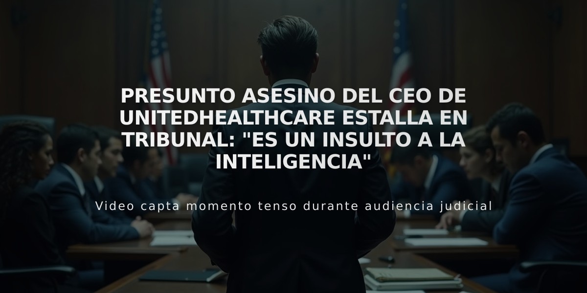 Presunto asesino del CEO de UnitedHealthcare estalla en tribunal: "Es un insulto a la inteligencia"