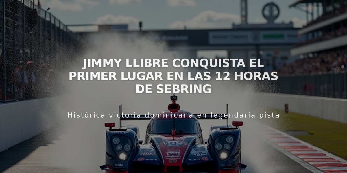 Jimmy Llibre conquista el primer lugar en las 12 horas de Sebring