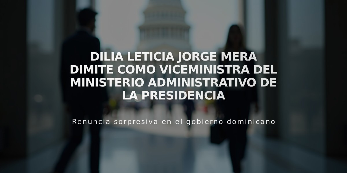 Dilia Leticia Jorge Mera dimite como viceministra del Ministerio Administrativo de la Presidencia