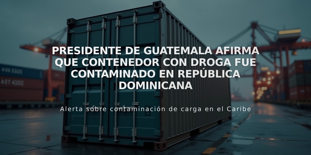 Presidente de Guatemala afirma que contenedor con droga fue contaminado en República Dominicana